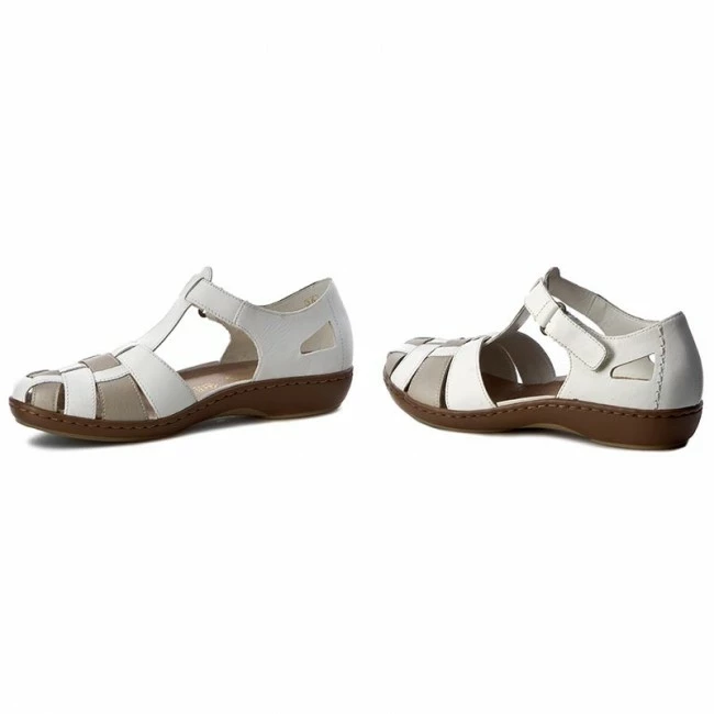 Casual Sandals Sandals RIEKER - 45869-80 White Combination White - Image 2