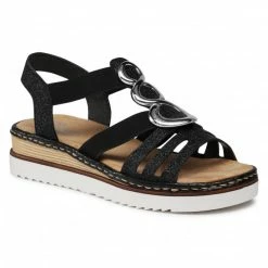 Wedges Sandals RIEKER - 679L4-00 Schwarz Black