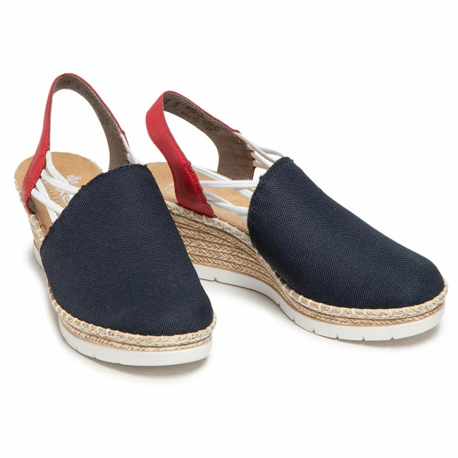Wedges Sandals RIEKER - 619V0-14 Blau Navy Blue - Image 5