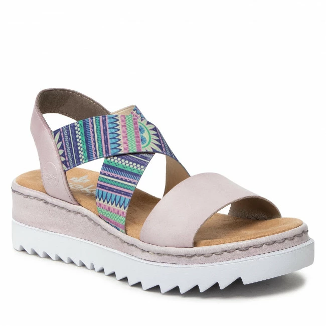 Wedges Sandals RIEKER - V44G8-30 Sonstige Farben Colourful, Pink