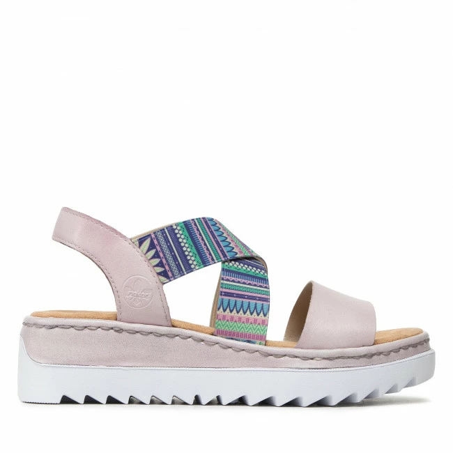 Wedges Sandals RIEKER - V44G8-30 Sonstige Farben Colourful, Pink - Image 2