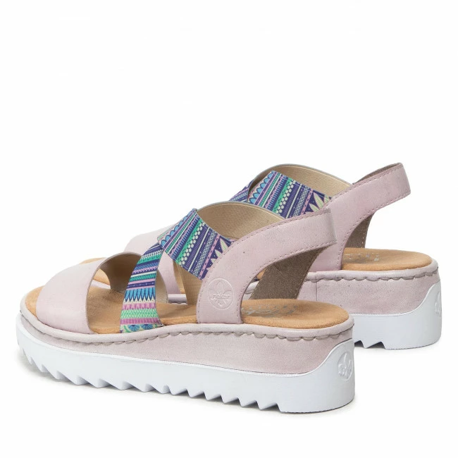 Wedges Sandals RIEKER - V44G8-30 Sonstige Farben Colourful, Pink - Image 3