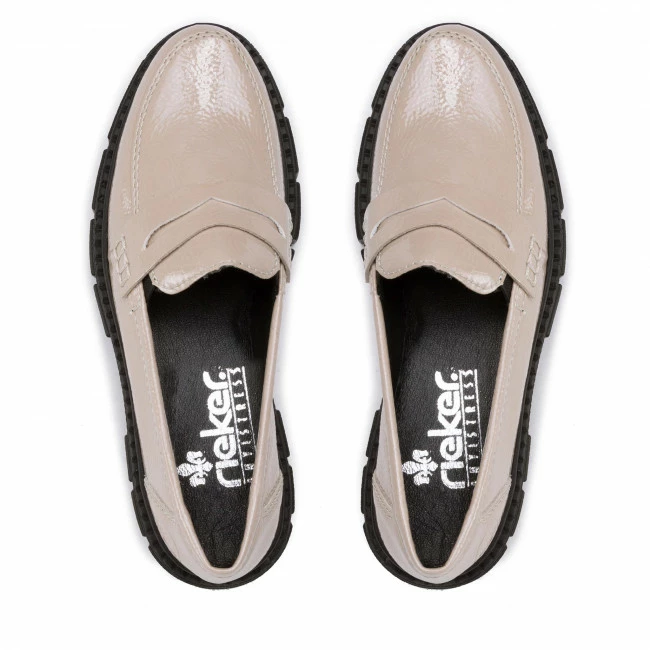 Flats Loafers RIEKER - M3862-61 Beige 1 Beige - Image 5