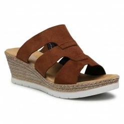 Wedges Slides RIEKER - 619P7-24A Brown Brown