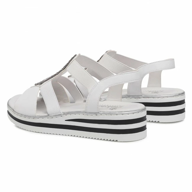 Wedges Sandals RIEKER - V02G9-80A White White - Image 3