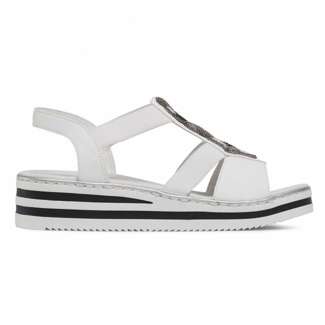 Wedges Sandals RIEKER - V02G9-80A White White - Image 2